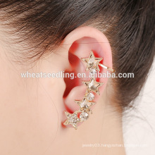 popular style high quality blingbling charm crystal four star earring factory china